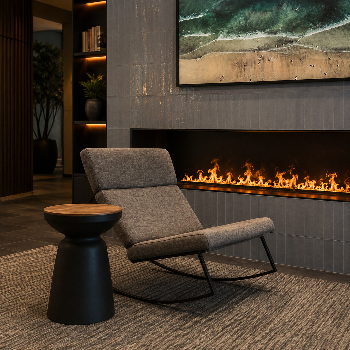 60" Luxury Smart Electric Water Vapor Fireplace