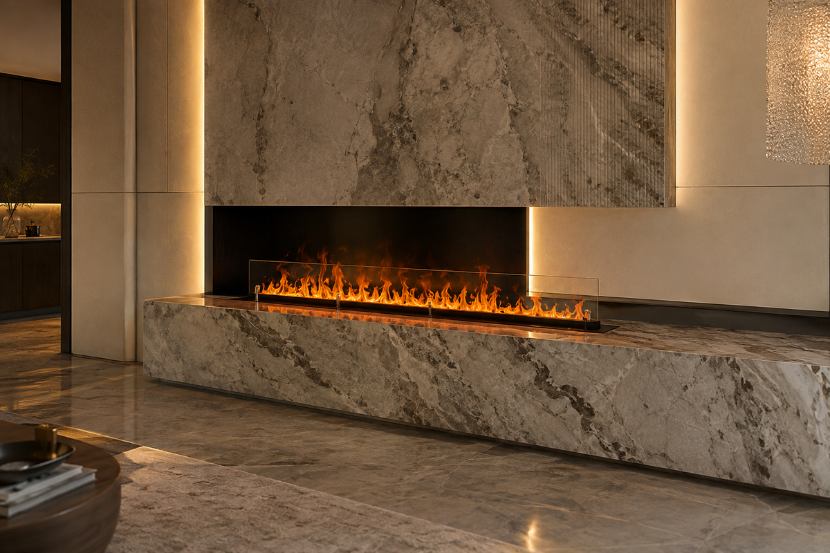 60" Luxury Smart Electric Water Vapor Fireplace