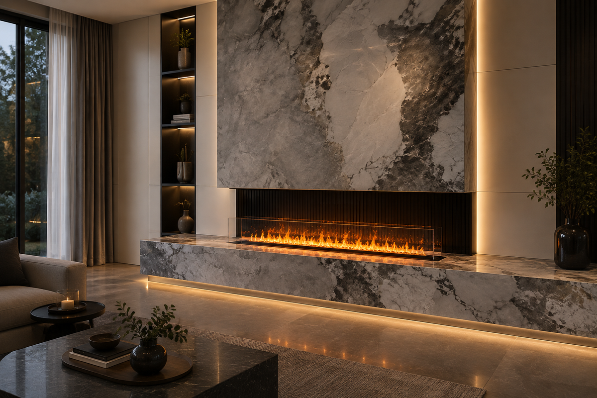 78" Luxury Smart Electric Water Vapor Fireplace