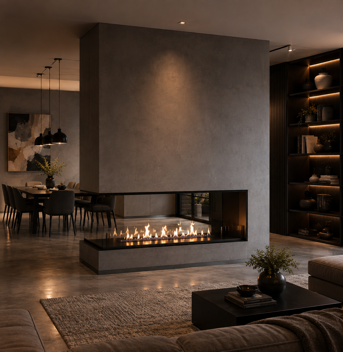 48" Luxury Smart Electric Water Vapor Fireplace