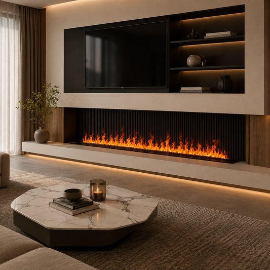 98" Luxury Smart Electric Water Vapor Fireplace